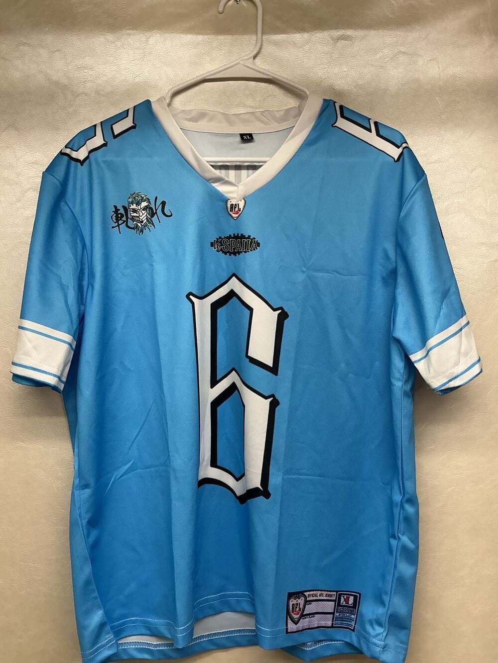 Grimmjow Bleach Anime Inspired Football Jersey - Size XL